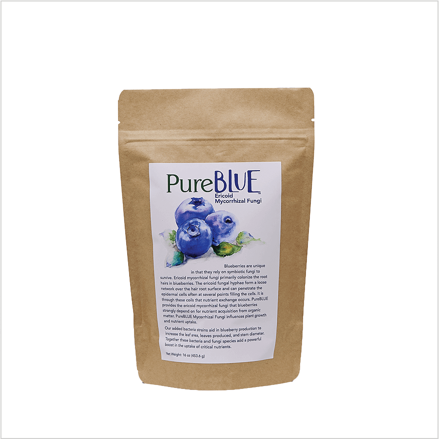 PureAg PureBLUE 1 lb Pouch — ericoid mycorrhizal fungi inoculant, OMRI Listed