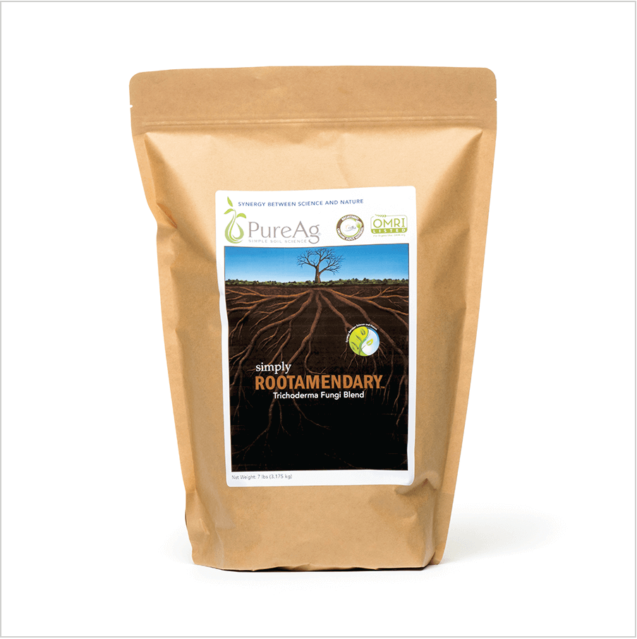 PureAg Simply Rootamendary Trichoderma fungi blend — 7 lb pouch biological soil inoculant with beneficial bacteria.